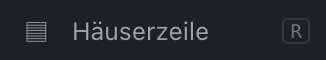 Werkzeugknopf mit dem Zeilensymbol für eine Häuserzeile.